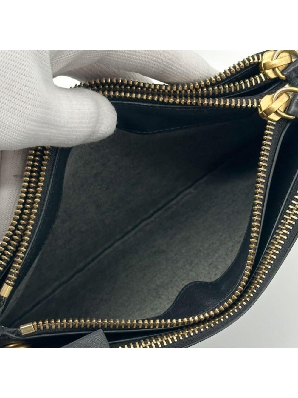 Celine Trio Small Shoulder Bag Pouch Leather Phoebe Philo Era - Picture 12 of 15